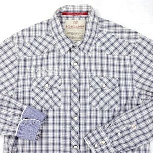 Scotch & Soda Western Pearl Snap Plaid Shirt M
